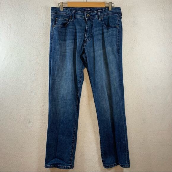 Chaps Mens Jeans Sz 32x30 Slim Straight Med Wash Whiskering - Picture 1 of 15